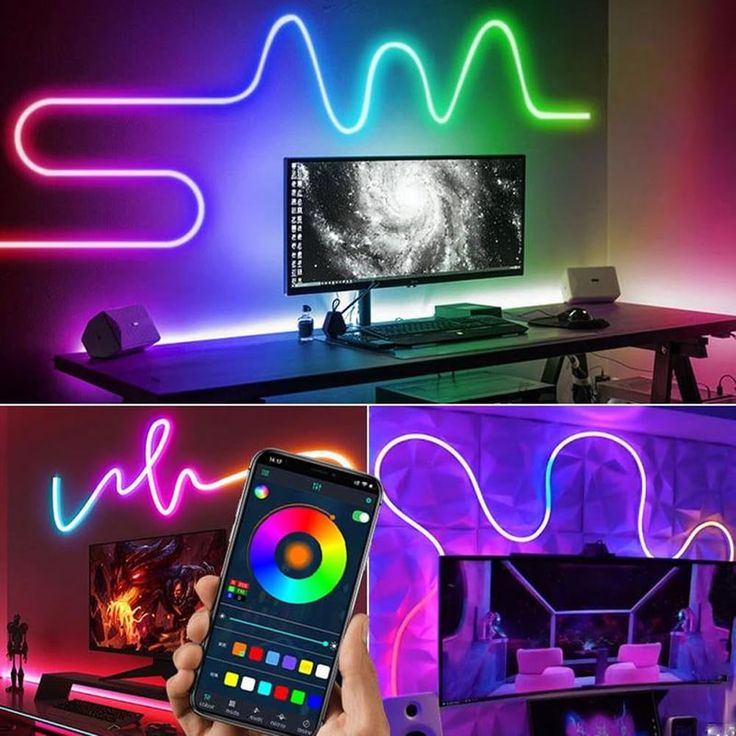RGB Neon Light Strip 5M – Gaming & Room Decoration