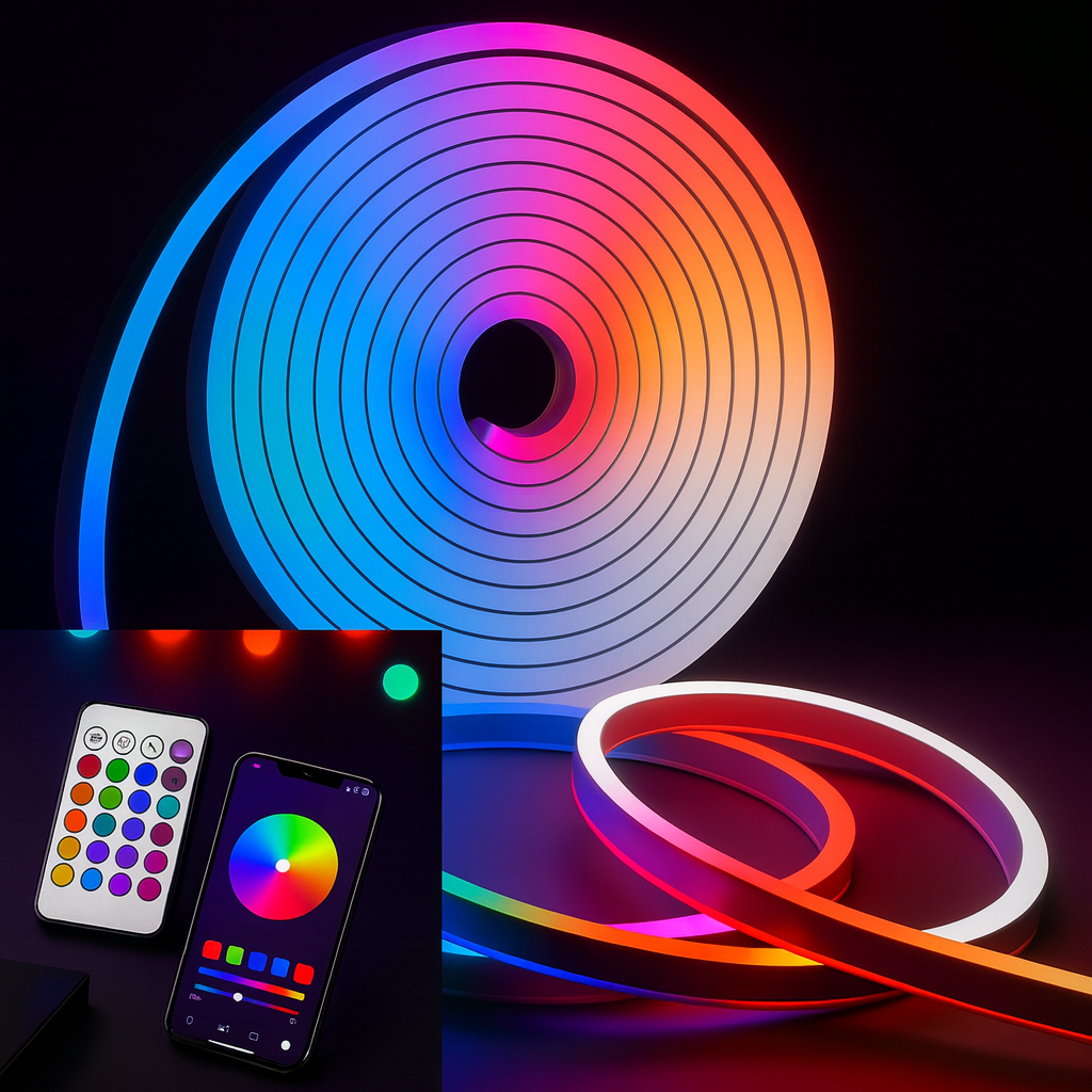 RGB Neon Light Strip 5M – Gaming & Room Decoration