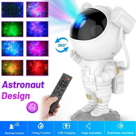 Astronaut Star Projector Night Light – Galaxy LED Projection Lamp (Remote & Timer)