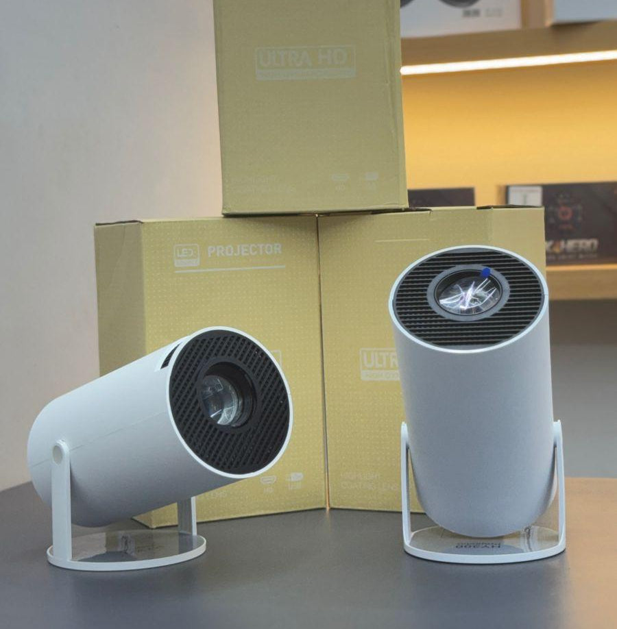 HY-320 Smart LED Projector – Portable 4K-Input Android Projector with 5G Wi-Fi & Adjustable Angle